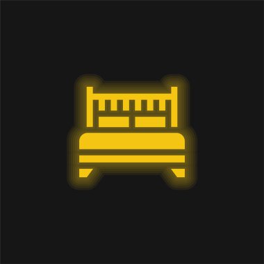 Yatak sarısı parlak neon simgesi