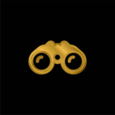 Dürbün altın kaplama metalik simge veya logo vektörü