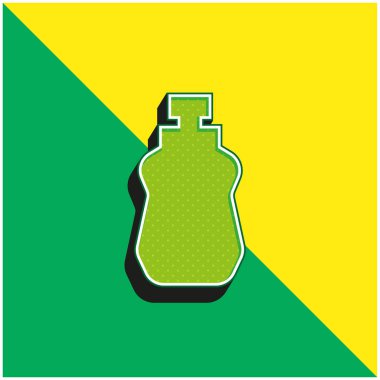 Şişe Yeşil ve Sarı Modern 3D vektör simgesi logosu