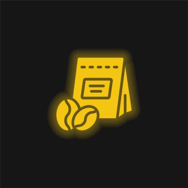 Fasulye sarısı parlak neon simgesi