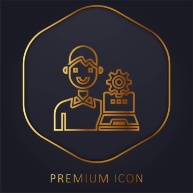 Yönetici altın çizgi premium logosu veya simgesi