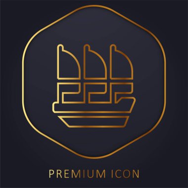 Tekne altın çizgisi prim logosu veya simgesi