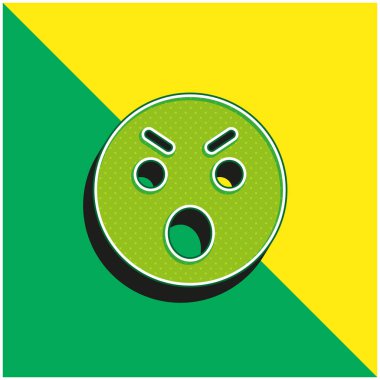 Kızgın Yeşil ve sarı modern 3D vektör simgesi logosu