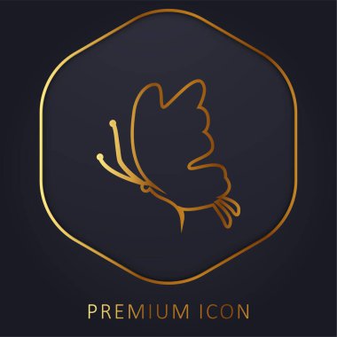 Güzel Kelebek Silueti altın çizgi prim logosu veya simgesi