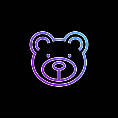 Ayı Yüzü mavi eğimli vektör simgesi