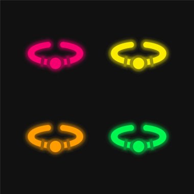 Bileklik dört renk parlayan neon vektör simgesi