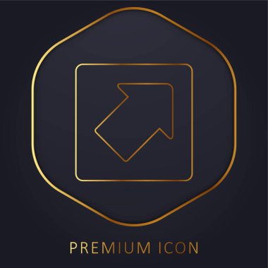 Sağ üst tarafı işaret eden ok Bir kare altın çizgi prim logosu veya simgesi
