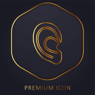 Big Ear golden line premium logo or icon clipart