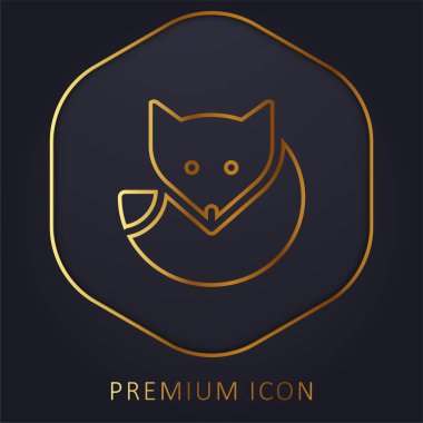 Kuzey Kutbu Tilkisi altın çizgi premium logosu veya simgesi