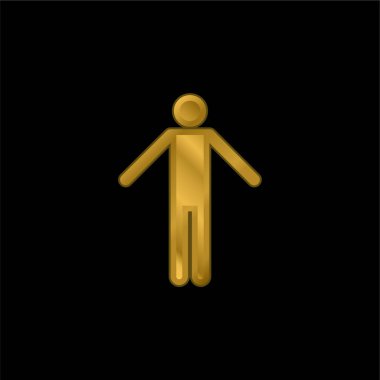 Temel Şekil altın kaplama metalik simge veya logo vektörü