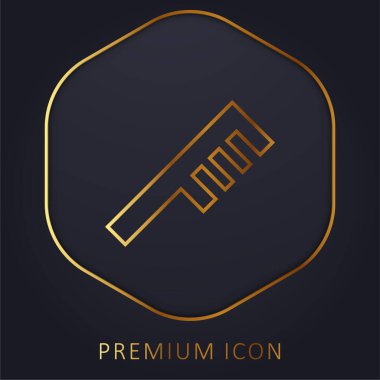 Açısal Tarak altın çizgi premium logosu veya simgesi
