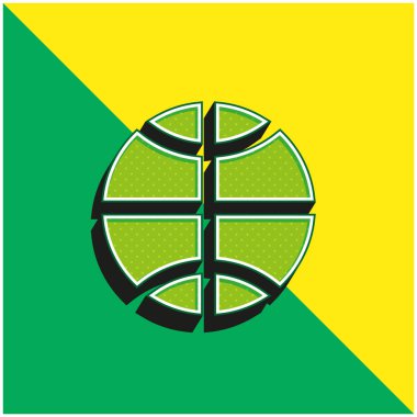 Basketbol Yeşil ve Sarı modern 3D vektör simgesi logosu