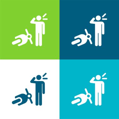 Kaza Düz 4 renk en küçük simge kümesi