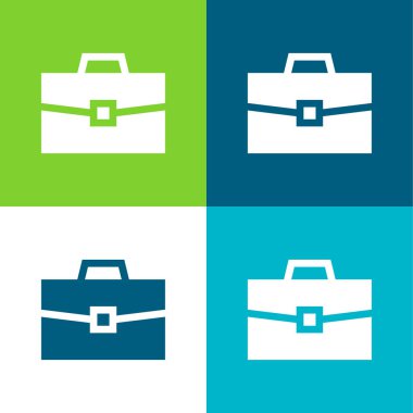 Evrak çantası Düz 4 renk minimal simgesi seti