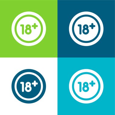 Yaş Sınırı Düz 4 renk en az simge kümesi
