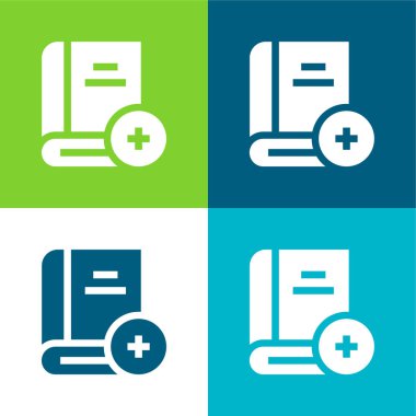 Düz dört renk simgesi seti ekle