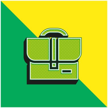 Yeşil ve sarı modern 3d vektör simgesi logosu