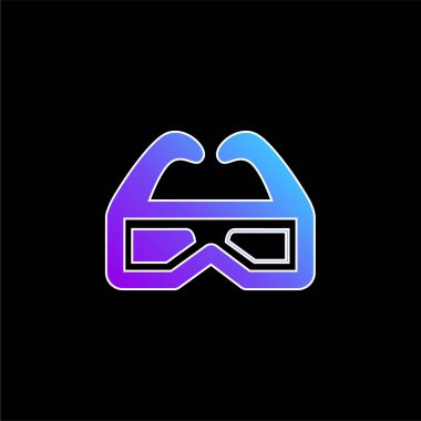 Sinema mavi gradyan vektör simgesi için 3d Gözlük