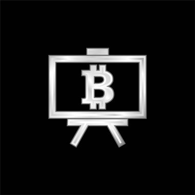 Bitcoin Sunum Sembolü Gümüş kaplama metalik simge