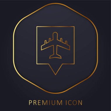 Havaalanı Pin altın hat prim logosu veya simgesi