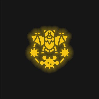 Yarasa sarısı parlak neon simgesi