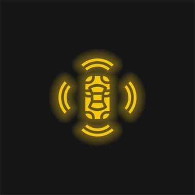 3d sensör sarı parlak neon simgesi