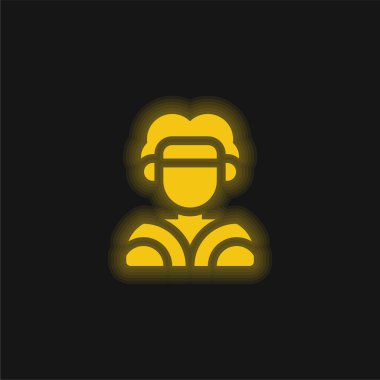 Aborjin sarı parlak neon simgesi