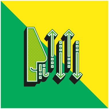 Solunum Yeşil ve Sarı Modern 3D vektör simgesi logosu