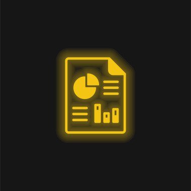 Analitik sarı parlak neon simgesi