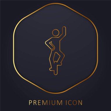 Acrobat golden line premium logo or icon clipart