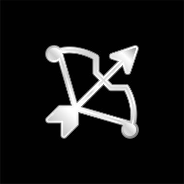 Okçuluk gümüş kaplama metalik simge