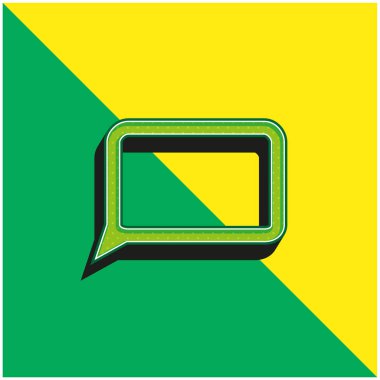 Boş Konuşma Kabarcığı Yeşil ve Sarı 3D vektör simgesi logosu