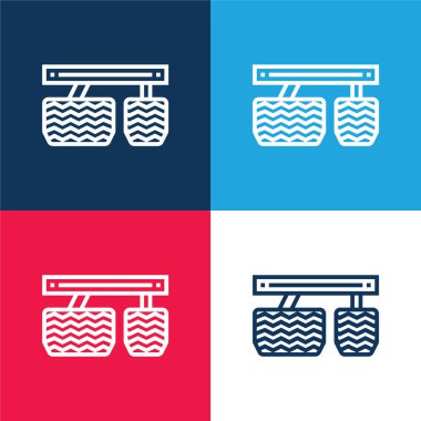 Accelerator blue and red four color minimal icon set clipart