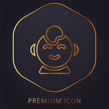 Baby Boy altın çizgi premium logosu veya simgesi