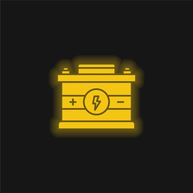 Pil sarısı parlak neon simgesi