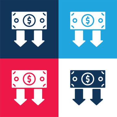 Bağ mavisi ve kırmızı dört renk en küçük simge kümesi