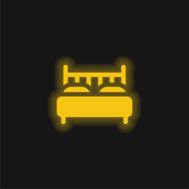 Yatak sarısı parlak neon simgesi