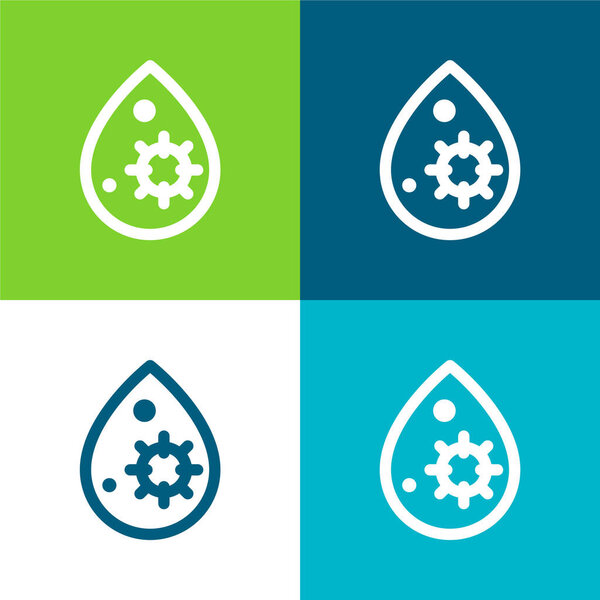 Blood Flat four color minimal icon set