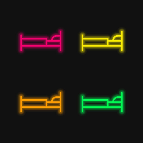 4-цветный светящийся неоновый вектор