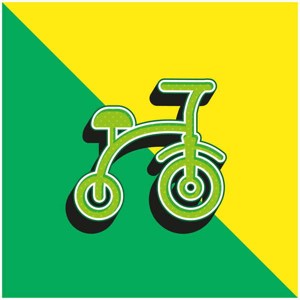 Bicycle Green and yellow modern 3d vector icon logo