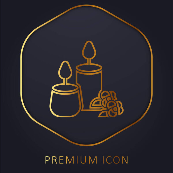 Ароматическая свеча золотая линия премиум логотип или значок