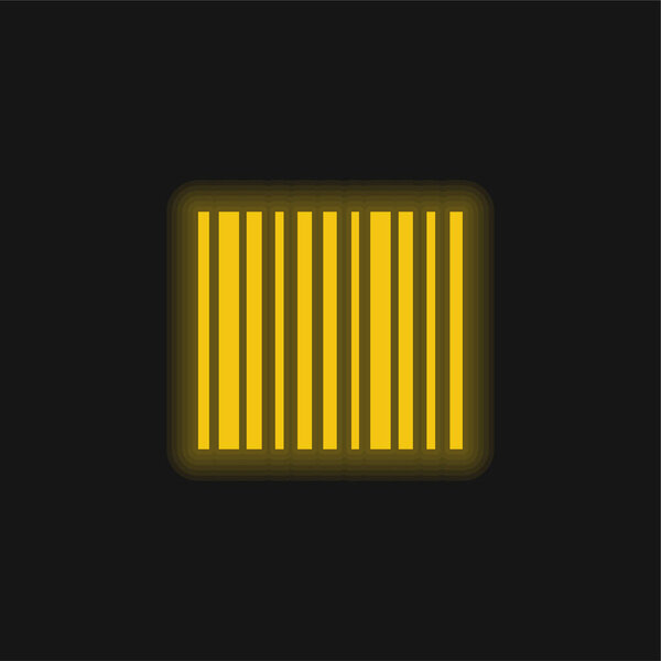 Bar Code yellow glowing neon icon
