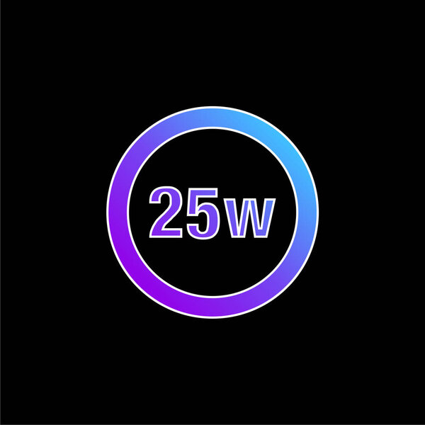 Значок синего градиента индикатора лампы 25 Вт