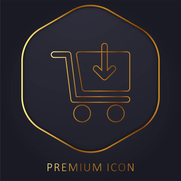Add Cart golden line premium logo or icon
