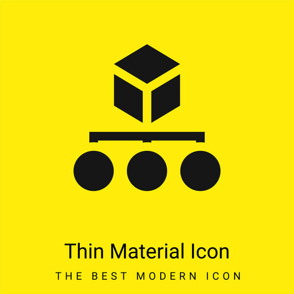 Алгоритм минимальный ярко-желтый значок материала