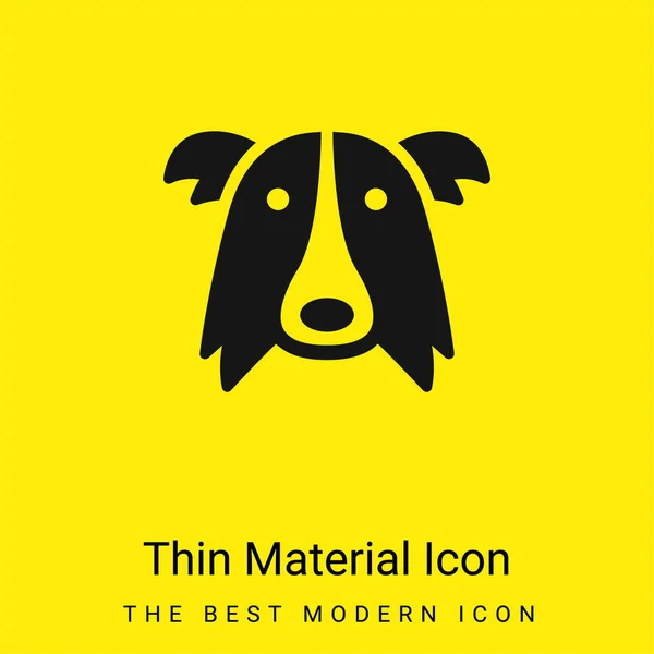 Confine Collie Dog Head Icona Minimale Materiale Giallo Brillante — Vettoriale Stock