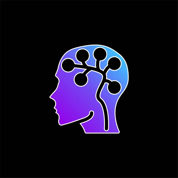 Cerebro Azul Gradiente Vector Icono — Vector de stock