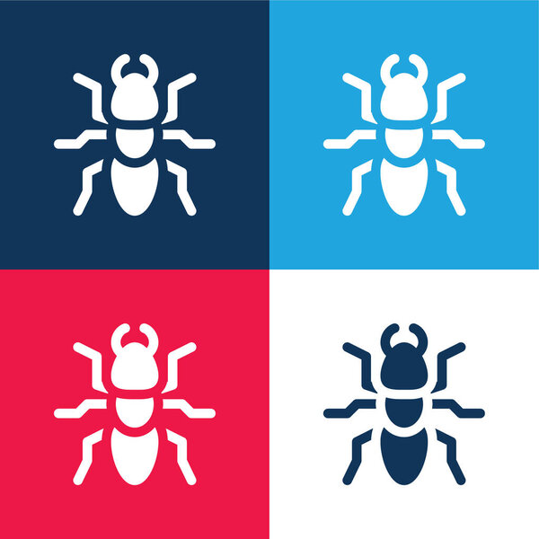 Ant blue and red four color minimal icon set