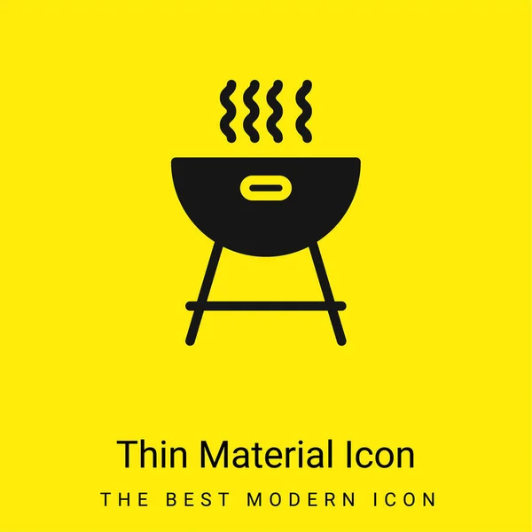 Grill Minimalne Jasnożółty Materiał Ikona — Wektor stockowy