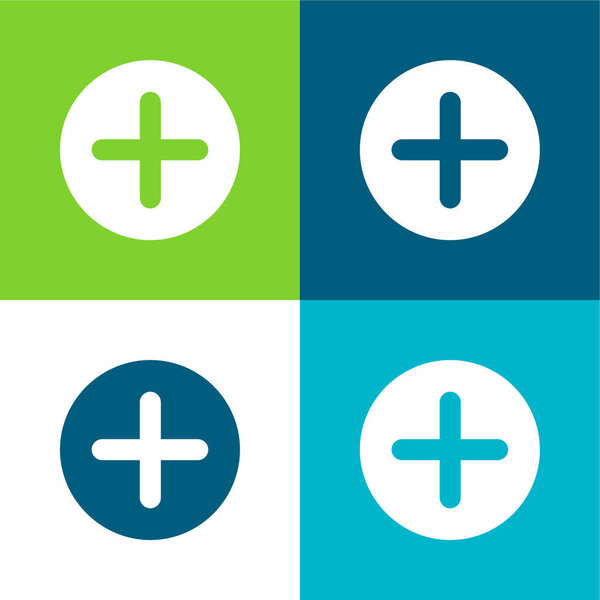 Add Flat four color minimal icon set